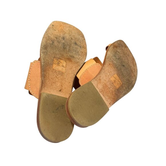 Free People Maui Slide Sandals In Natural With Tassel Accents & Toe Loop - Picture 10 of 14